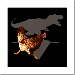 t-rex chicken running Posters and Art